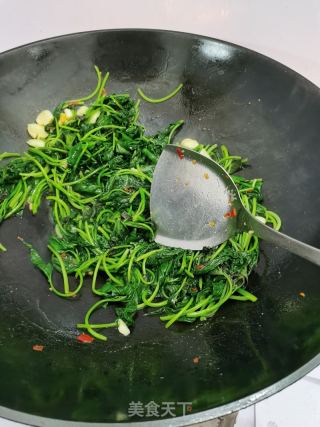 腐乳辣椒炒红薯叶的做法步骤：7