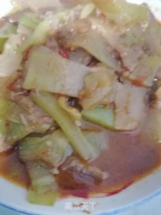 猪头肉炒莴笋的做法步骤：3