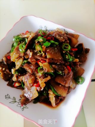 回锅牛脸肉的做法步骤：7
