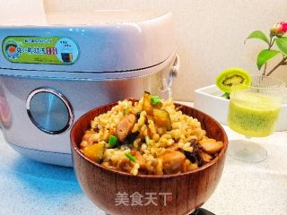 电饭煲食谱～南瓜鸡肉发芽米饭的做法