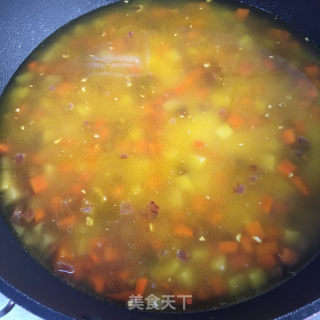 腊肠胡萝卜土豆焖饭的做法步骤：8