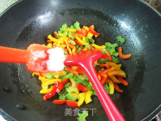 彩椒炒苦瓜的做法步骤：9