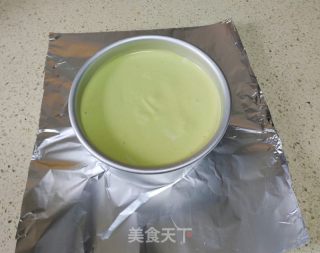6寸绿茶粉古早蛋糕的做法步骤：15