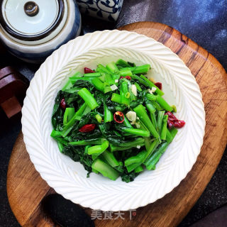 虾油炒菜心的做法步骤：11