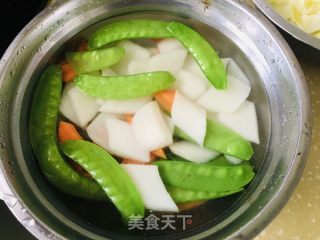 山药炒荷兰豆的做法步骤：3