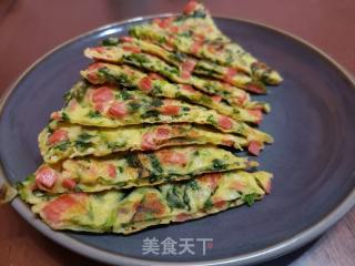 火腿肠菠菜煎饼的做法