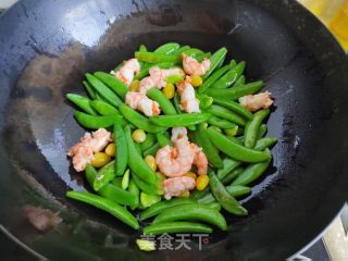 虾仁白果炒甜豆的做法步骤：6