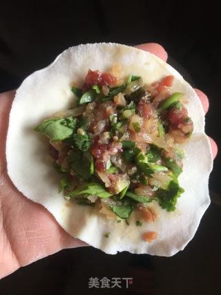 萝卜香菜牛肉水煎饺的做法步骤：8