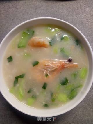 小油菜鲜虾粥的做法