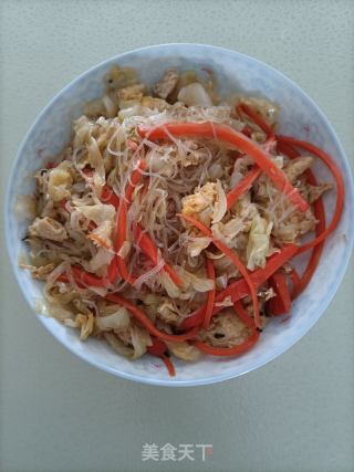 包菜鸡蛋炒粉丝的做法步骤：14