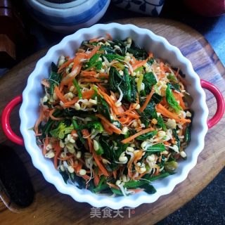 菠菜拌豆芽的做法