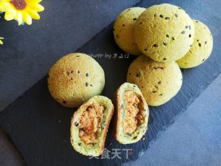 香兰肉松麻薯包的做法