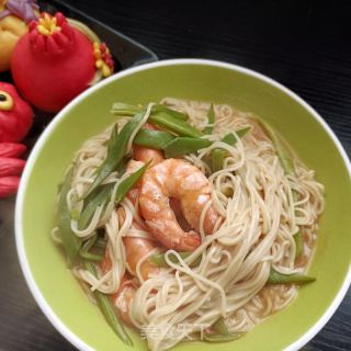 芸豆对虾焖面的做法