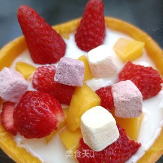 芒果草莓拌酸奶的做法步骤：7