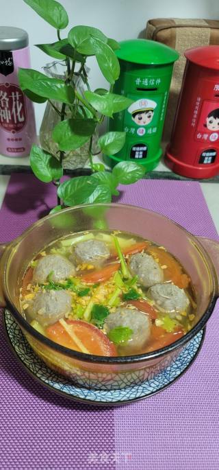 番茄香芹牛肉丸子汤的做法