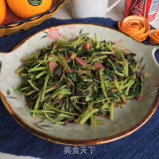 蒜片炒红苋菜的做法步骤：7