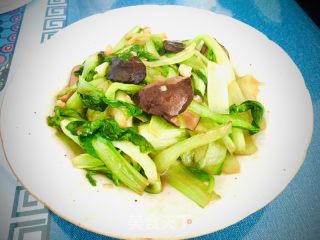 香菇炒油菜的做法步骤：8