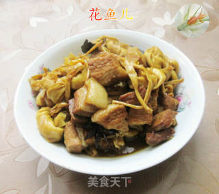 黄花菜千张结烧五花肉的做法