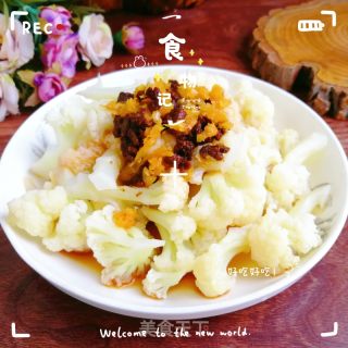 蒜泥牛肉酱拌花菜的做法