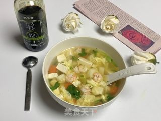 山药虾仁豆腐汤的做法