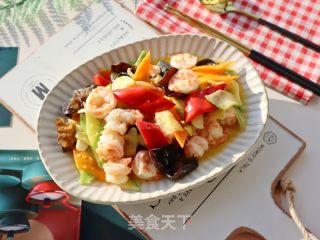 年夜饭五彩虾仁❗️宴客菜时蔬烧虾仁❤️家常小炒
