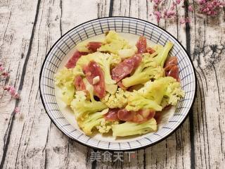 有机菜花炒腊肠的做法