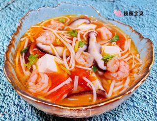 #清肠食谱#虾仁豆腐金针菇香菇汤