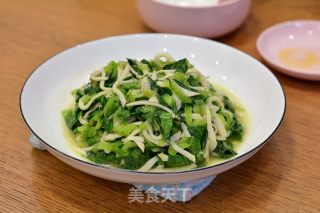 油菜炒杏鲍菇的做法
