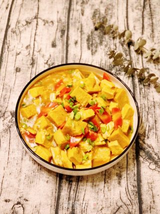 咖喱烩双冻（冻豆腐+冻面筋）的做法