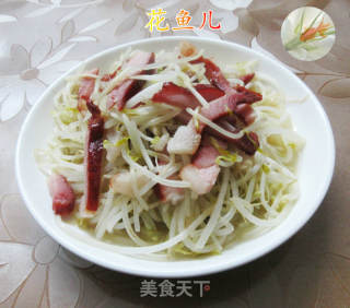 酱肉炒绿豆芽的做法