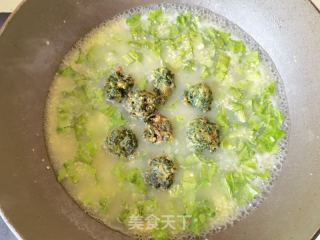 荠菜丸子咸米饭的做法步骤：7