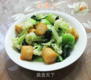干贝烧炒双菜的做法