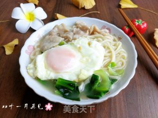 青菜鸡蛋敲肉面的做法