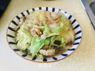 扇贝花肉白菜炖粉条的做法