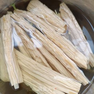 苔菜炒腐竹的做法步骤：3