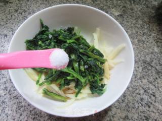 菜芯干拌茭白的做法步骤：9