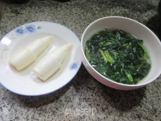 菜芯干拌茭白的做法步骤：1