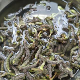 肉丝炒构树穗的做法步骤：1