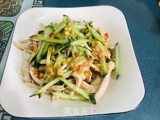 蒜蓉辣酱拌手撕鸡脯肉的做法步骤：10