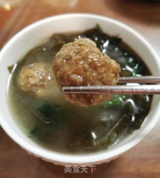 海带茼蒿肉丸汤的做法步骤：8