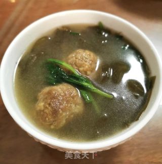 海带茼蒿肉丸汤的做法步骤：7
