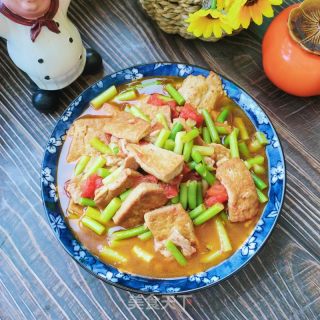 蒜薹烧豆腐的做法步骤：13