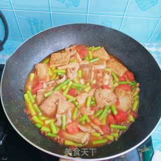 蒜薹烧豆腐的做法步骤：11