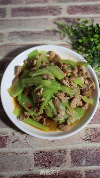 肉片炒莴笋的做法步骤：7
