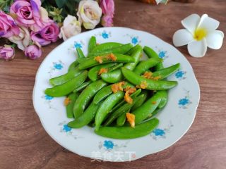 蒜茸甜豆的做法步骤：4