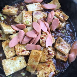 老干妈豆豉烧豆腐的做法步骤：6
