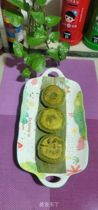 红豆沙艾草糯米饼的做法步骤：12
