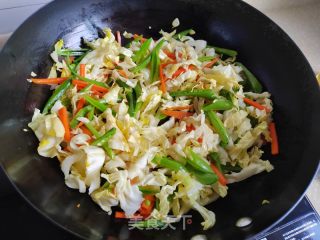 甜豆炒包菜的做法步骤：5