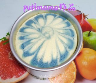 蝶豆花粉蒸蛋糕的做法步骤：17