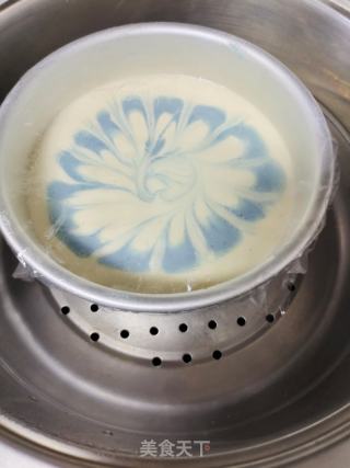 蝶豆花粉蒸蛋糕的做法步骤：15